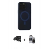 MARSİLYAN™- iPhone 15 Pro Max Kılıf Yadigar Işık - Siyah Vanessa Magic Hayalet Cam + Raze Metal Kamera Lens - GS