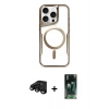 MARSİLYAN™- iPhone 15 Pro Max Kılıf Yadigar Klasik Özel Seri - Şeffaf 360 Full Body Arka Koruyucu + Raze Metal Kamera Lens - SH