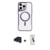MARSİLYAN™- iPhone 15 Pro Max Kılıf Yadigar Klasik Özel Seri - Şeffaf Pasifik Cam Ekran Koruyucu + Raze Metal Kamera Lens - LT