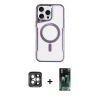 MARSİLYAN™- iPhone 15 Pro Max Kılıf Yadigar Klasik Özel Seri - Siyah 360 Mat Full Body Arka Koruyucu + PVD Metal Kamera Lens - GI
