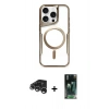 MARSİLYAN™- iPhone 15 Pro Max Kılıf Yadigar Klasik Özel Seri - Siyah 360 Mat Full Body Arka Koruyucu + Raze Metal Kamera Lens - GS