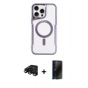MARSİLYAN™- iPhone 15 Pro Max Kılıf Yadigar Klasik Özel Seri - Siyah 3D Antistatik Hayalet Cam Ekran Koruyucu + Raze Metal Kamera Lens - SH
