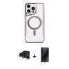 MARSİLYAN™- iPhone 15 Pro Max Kılıf Yadigar Klasik Özel Seri - Siyah 3D Antistatik Hayalet Cam Ekran Koruyucu + Raze Metal Kamera Lens - LT