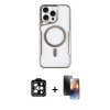 MARSİLYAN™- iPhone 15 Pro Max Kılıf Yadigar Klasik Özel Seri - Siyah 3D Antistatik Mat Seramik Nano Ekran Koruyucu + PVD Metal Kamera Lens - TU