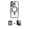 MARSİLYAN™- iPhone 15 Pro Max Kılıf Yadigar Klasik Özel Seri - Siyah 3D Antistatik Mat Seramik Nano Ekran Koruyucu + PVD Metal Kamera Lens - LT