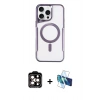 MARSİLYAN™- iPhone 15 Pro Max Kılıf Yadigar Klasik Özel Seri - Siyah 3D Antistatik Seramik Nano Ekran Koruyucu + PVD Metal Kamera Lens - TU