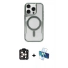 MARSİLYAN™- iPhone 15 Pro Max Kılıf Yadigar Klasik Özel Seri - Siyah 3D Antistatik Seramik Nano Ekran Koruyucu + PVD Metal Kamera Lens - TU