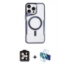 MARSİLYAN™- iPhone 15 Pro Max Kılıf Yadigar Klasik Özel Seri - Siyah 3D Antistatik Seramik Nano Ekran Koruyucu + PVD Metal Kamera Lens - TU