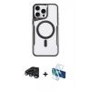 MARSİLYAN™- iPhone 15 Pro Max Kılıf Yadigar Klasik Özel Seri - Siyah 3D Antistatik Seramik Nano Ekran Koruyucu + Raze Metal Kamera Lens - LT