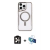 MARSİLYAN™- iPhone 15 Pro Max Kılıf Yadigar Klasik Özel Seri - Siyah 3D Antistatik Seramik Nano Ekran Koruyucu + PVD Metal Kamera Lens - TU