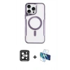 MARSİLYAN™- iPhone 15 Pro Max Kılıf Yadigar Klasik Özel Seri - Siyah 3D Antistatik Seramik Nano Ekran Koruyucu + PVD Metal Kamera Lens - SH