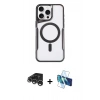 MARSİLYAN™- iPhone 15 Pro Max Kılıf Yadigar Klasik Özel Seri - Siyah 3D Antistatik Seramik Nano Ekran Koruyucu + Raze Metal Kamera Lens - GS