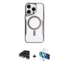 MARSİLYAN™- iPhone 15 Pro Max Kılıf Yadigar Klasik Özel Seri - Siyah 3D Antistatik Seramik Nano Ekran Koruyucu + Raze Metal Kamera Lens - GS