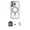 MARSİLYAN™- iPhone 15 Pro Max Kılıf Yadigar Klasik Özel Seri - Siyah Bilvis 0.18mm Plus Cam Ekran Koruyucu + PVD Metal Kamera Lens - TU