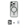 MARSİLYAN™- iPhone 15 Pro Max Kılıf Yadigar Klasik Özel Seri - Siyah Bilvis 0.18mm Plus Cam Ekran Koruyucu + PVD Metal Kamera Lens - LT