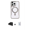 MARSİLYAN™- iPhone 15 Pro Max Kılıf Yadigar Klasik Özel Seri - Siyah Bilvis 0.18mm Plus Cam Ekran Koruyucu + Raze Metal Kamera Lens - SH