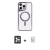 MARSİLYAN™- iPhone 15 Pro Max Kılıf Yadigar Klasik Özel Seri - Siyah Bilvis 0.18mm Plus Cam Ekran Koruyucu + PVD Metal Kamera Lens - GI