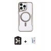 MARSİLYAN™- iPhone 15 Pro Max Kılıf Yadigar Klasik Özel Seri - Siyah Bilvis 0.18mm Plus Cam Ekran Koruyucu + PVD Metal Kamera Lens - TU