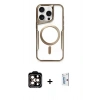 MARSİLYAN™- iPhone 15 Pro Max Kılıf Yadigar Klasik Özel Seri - Siyah Bilvis 0.18mm Plus Cam Ekran Koruyucu + PVD Metal Kamera Lens - TU