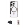 MARSİLYAN™- iPhone 15 Pro Max Kılıf Yadigar Klasik Özel Seri - Siyah Bilvis 3D Cam Ekran Koruyucu + Raze Metal Kamera Lens - LT
