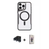 MARSİLYAN™- iPhone 15 Pro Max Kılıf Yadigar Klasik Özel Seri - Siyah Bilvis 3D Cam Ekran Koruyucu + Raze Metal Kamera Lens - LT