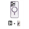 MARSİLYAN™- iPhone 15 Pro Max Kılıf Yadigar Klasik Özel Seri - Siyah Bilvis 3D Mat Cam Ekran Koruyucu + PVD Metal Kamera Lens - GS