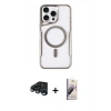 MARSİLYAN™- iPhone 15 Pro Max Kılıf Yadigar Klasik Özel Seri - Siyah Bilvis 3D Mat Cam Ekran Koruyucu + Raze Metal Kamera Lens - LT