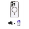 MARSİLYAN™- iPhone 15 Pro Max Kılıf Yadigar Klasik Özel Seri - Siyah Bilvis 5in1 3D Magic Cam Ekran Koruyucu + Raze Metal Kamera Lens - SH