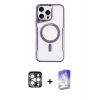 MARSİLYAN™- iPhone 15 Pro Max Kılıf Yadigar Klasik Özel Seri - Siyah Bilvis 5in1 3D Magic Cam Ekran Koruyucu + PVD Metal Kamera Lens - GS