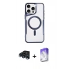 MARSİLYAN™- iPhone 15 Pro Max Kılıf Yadigar Klasik Özel Seri - Siyah Bilvis 5in1 3D Magic Cam Ekran Koruyucu + Raze Metal Kamera Lens - LT