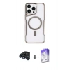 MARSİLYAN™- iPhone 15 Pro Max Kılıf Yadigar Klasik Özel Seri - Siyah Bilvis 5in1 3D Magic Cam Ekran Koruyucu + Raze Metal Kamera Lens - LT