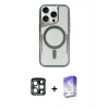 MARSİLYAN™- iPhone 15 Pro Max Kılıf Yadigar Klasik Özel Seri - Siyah Bilvis 5in1 3D Magic Cam Ekran Koruyucu + PVD Metal Kamera Lens - LT