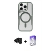 MARSİLYAN™- iPhone 15 Pro Max Kılıf Yadigar Klasik Özel Seri - Siyah Bilvis 5in1 3D Magic Cam Ekran Koruyucu + Raze Metal Kamera Lens - SH
