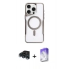 MARSİLYAN™- iPhone 15 Pro Max Kılıf Yadigar Klasik Özel Seri - Siyah Bilvis 5in1 3D Magic Cam Ekran Koruyucu + Raze Metal Kamera Lens - LT