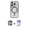 MARSİLYAN™- iPhone 15 Pro Max Kılıf Yadigar Klasik Özel Seri - Siyah Bilvis 5in1 3D Magic Cam Ekran Koruyucu + PVD Metal Kamera Lens - GS