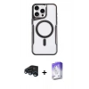 MARSİLYAN™- iPhone 15 Pro Max Kılıf Yadigar Klasik Özel Seri - Siyah Bilvis 5in1 3D Magic Cam Ekran Koruyucu + Raze Metal Kamera Lens - LT