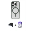MARSİLYAN™- iPhone 15 Pro Max Kılıf Yadigar Klasik Özel Seri - Siyah Bilvis 5in1 3D Magic Cam Ekran Koruyucu + Raze Metal Kamera Lens - LT