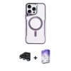 MARSİLYAN™- iPhone 15 Pro Max Kılıf Yadigar Klasik Özel Seri - Siyah Bilvis 5in1 3D Magic Cam Ekran Koruyucu + Raze Metal Kamera Lens - LT
