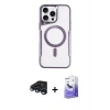 MARSİLYAN™- iPhone 15 Pro Max Kılıf Yadigar Klasik Özel Seri - Siyah Bilvis 5in1 5D Magic Hayalet Cam Ekran Koruyucu + Raze Metal Kamera Lens - LT