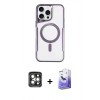 MARSİLYAN™- iPhone 15 Pro Max Kılıf Yadigar Klasik Özel Seri - Siyah Bilvis 5in1 5D Magic Hayalet Cam Ekran Koruyucu + PVD Metal Kamera Lens - GI