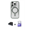 MARSİLYAN™- iPhone 15 Pro Max Kılıf Yadigar Klasik Özel Seri - Siyah Bilvis 5in1 5D Magic Hayalet Cam Ekran Koruyucu + Raze Metal Kamera Lens - LT