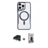 MARSİLYAN™- iPhone 15 Pro Max Kılıf Yadigar Klasik Özel Seri - Siyah Bilvis Hayalet Cam Ekran Koruyucu + Raze Metal Kamera Lens - GS