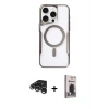 MARSİLYAN™- iPhone 15 Pro Max Kılıf Yadigar Klasik Özel Seri - Siyah Bilvis Hayalet Cam Ekran Koruyucu + Raze Metal Kamera Lens - GS