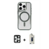MARSİLYAN™- iPhone 15 Pro Max Kılıf Yadigar Klasik Özel Seri - Siyah Bilvis Hayalet Cam Ekran Koruyucu + PVD Metal Kamera Lens - LT