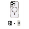 MARSİLYAN™- iPhone 15 Pro Max Kılıf Yadigar Klasik Özel Seri - Siyah Bilvis Hayalet Cam Ekran Koruyucu + PVD Metal Kamera Lens - LT