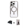 MARSİLYAN™- iPhone 15 Pro Max Kılıf Yadigar Klasik Özel Seri - Siyah Bilvis Hayalet Cam Ekran Koruyucu + Raze Metal Kamera Lens - LT