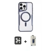 MARSİLYAN™- iPhone 15 Pro Max Kılıf Yadigar Klasik Özel Seri - Siyah Bilvis Hayalet Cam Ekran Koruyucu + PVD Metal Kamera Lens - GI