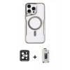 MARSİLYAN™- iPhone 15 Pro Max Kılıf Yadigar Klasik Özel Seri - Siyah Bilvis Hayalet Cam Ekran Koruyucu + PVD Metal Kamera Lens - SH