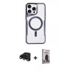 MARSİLYAN™- iPhone 15 Pro Max Kılıf Yadigar Klasik Özel Seri - Siyah Bilvis Hayalet Cam Ekran Koruyucu + Raze Metal Kamera Lens - SH