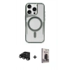 MARSİLYAN™- iPhone 15 Pro Max Kılıf Yadigar Klasik Özel Seri - Siyah Bilvis Hayalet Cam Ekran Koruyucu + Raze Metal Kamera Lens - SH